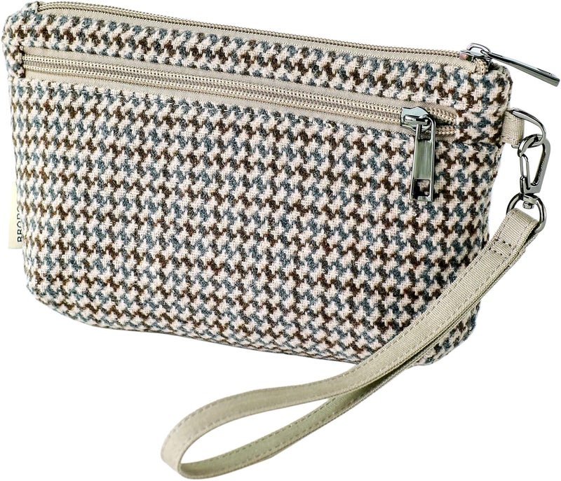 BBORGDC Small Wristlet Wallets for Women, Zip Clutch Bag with Wristlet Pouch, 3-Zipper Original Design - Image 1